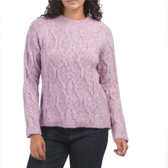 NWT Kut From The Kloth Sweater Sz Sm Pullover Cable Knit Wool Blend Purple Cotta - Picture 6 of 8